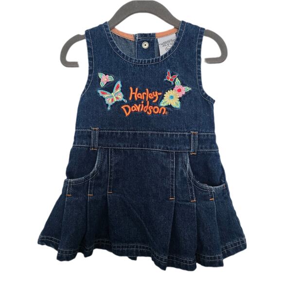 Y2k Harley Davidson denim dress - Picture 1 of 3